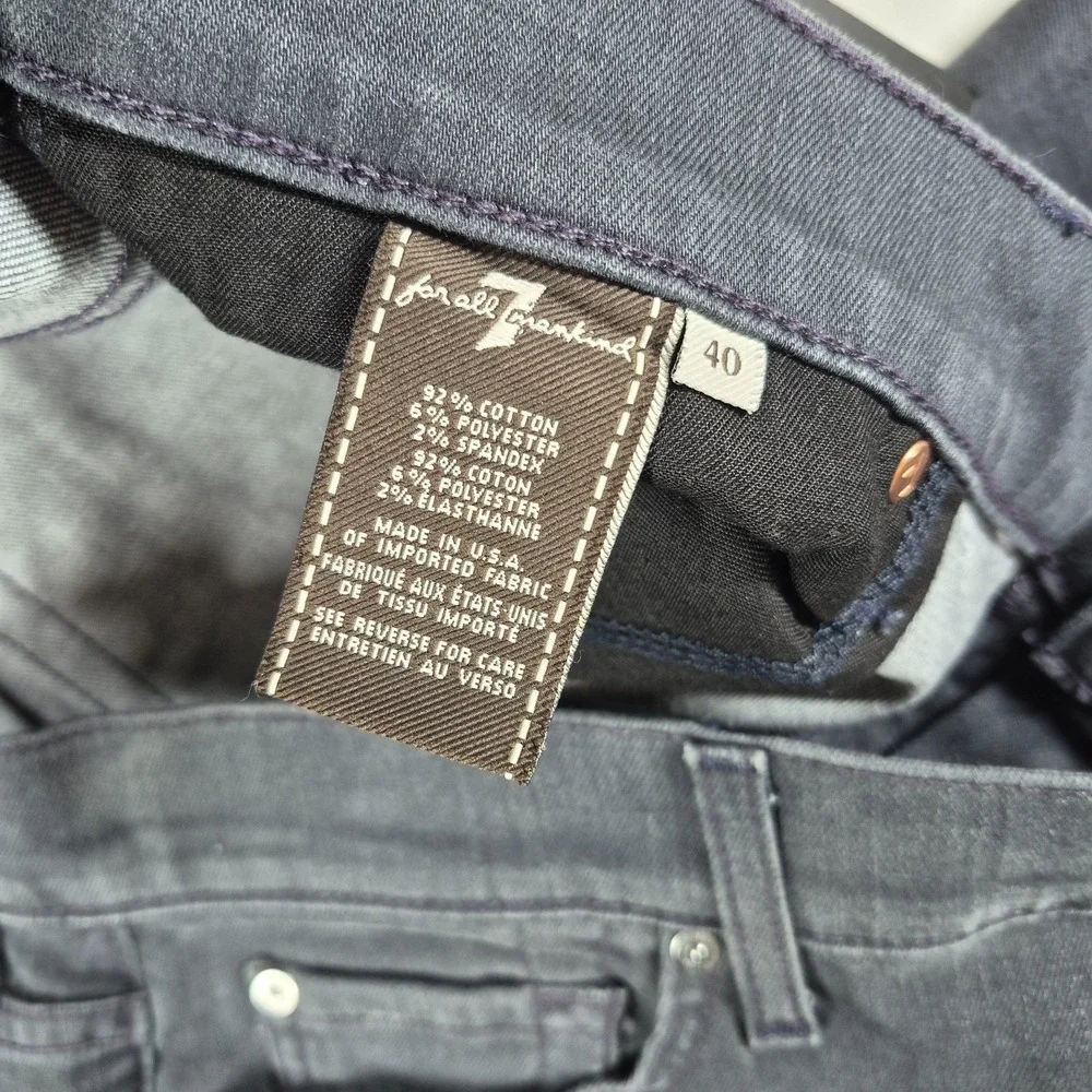 7 For All Mankind Luxe Performance Jeans Men's 40x34 Black Standard Comfort NWT